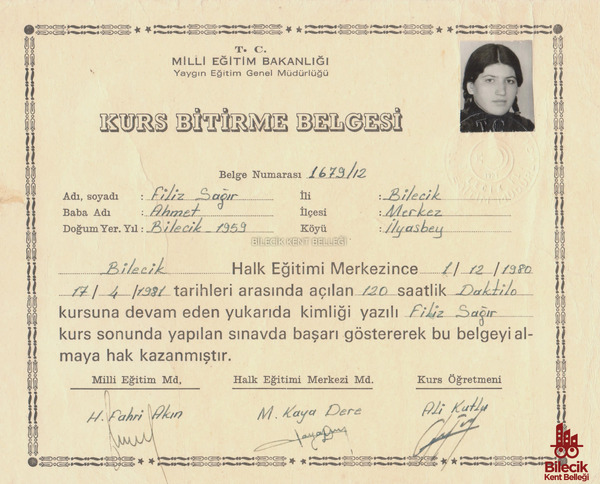 Kurs Bitirme Belgesi  