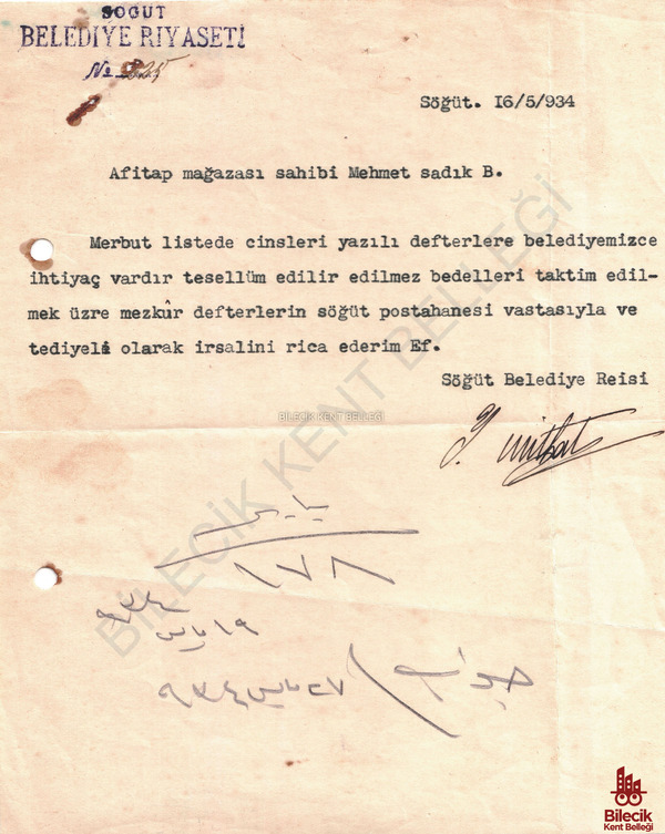 Söğüt Belediye Reisi'nden Sipariş Talebi