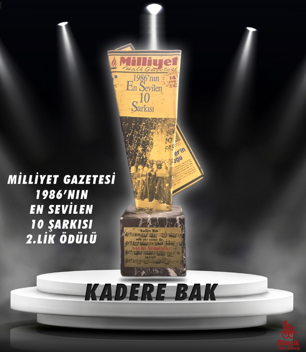 Şair Salih Korkmaz'ın Milliyet Gazetesi 1986 Yılının En Sevilen 10 Şarkısı 2. Ödülü