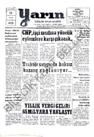 Yarın Gazetesi 13 Kasım 1975 Sayı 3185