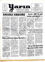 Yarın Gazetesi 18 Kasım 1975 Sayı 3188