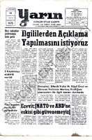 Yarın Gazetesi 10 Aralık 1975 Sayı 3205