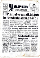 Yarın Gazetesi 11Aralık 1975 Sayı 3206