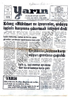 Yarın Gazetesi 12 Aralık 1975 Sayı 3207
