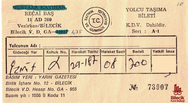 İzmit-Bilecik Otobüs Bileti