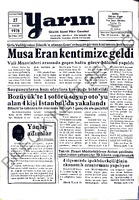 Yarın Gazetesi 27 Kasım 1978 Sayı 4089