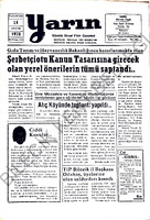 Yarın Gazetesi 11 Aralık 1978 Sayı 4101