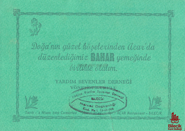 Yardım Sevenler Derneği Bilecik Şubesi'nin Bahar Yemeği