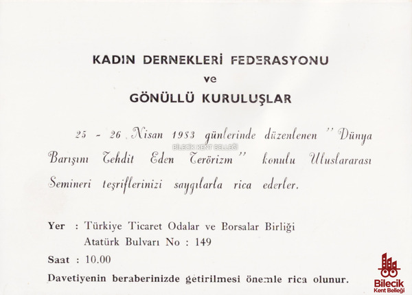 Kadın Dernekleri ve Federasyonu ve Gönüllü Kuruluşlar Semineri