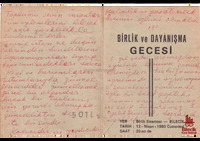 Birlik ve Dayanışma Gecesi'ne Davet