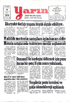 Yarın Gazetesi 14 Mart 1979 Sayı 4182