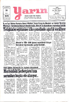 Yarın Gazetesi 30 Nisan 1979 Sayı 4222