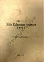 Bilecik İlinin Kalkınması Hakkında Rapor