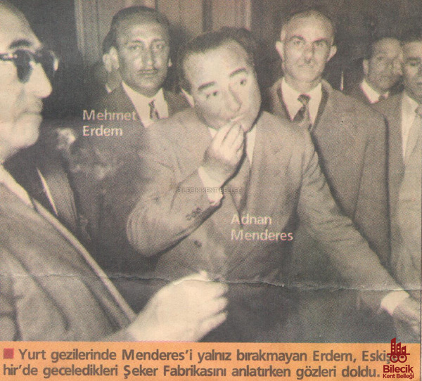Adnan Menderes Eskişehir'de Bilecikli Partililerle 